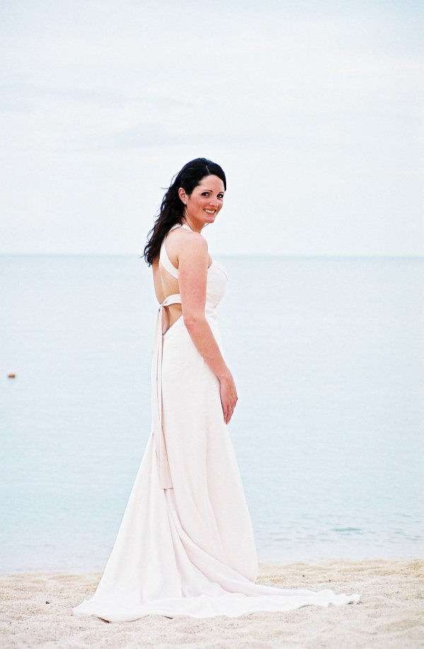 wedding dress on the beach