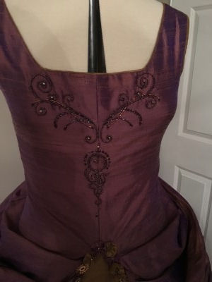wedding dress front beaded