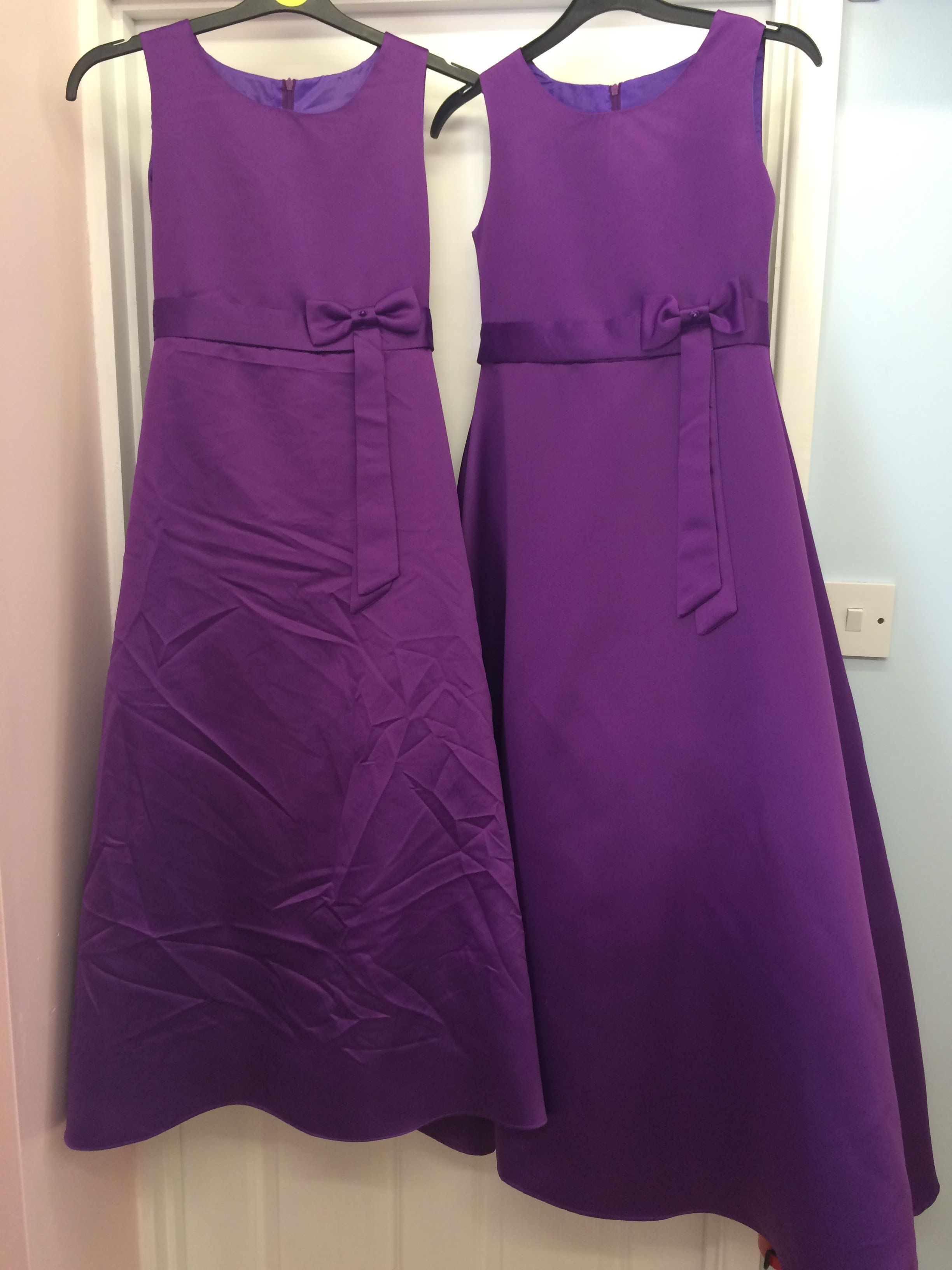 Steam pressed dresses, before and after